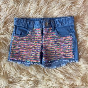 Justice sequins jean shorts